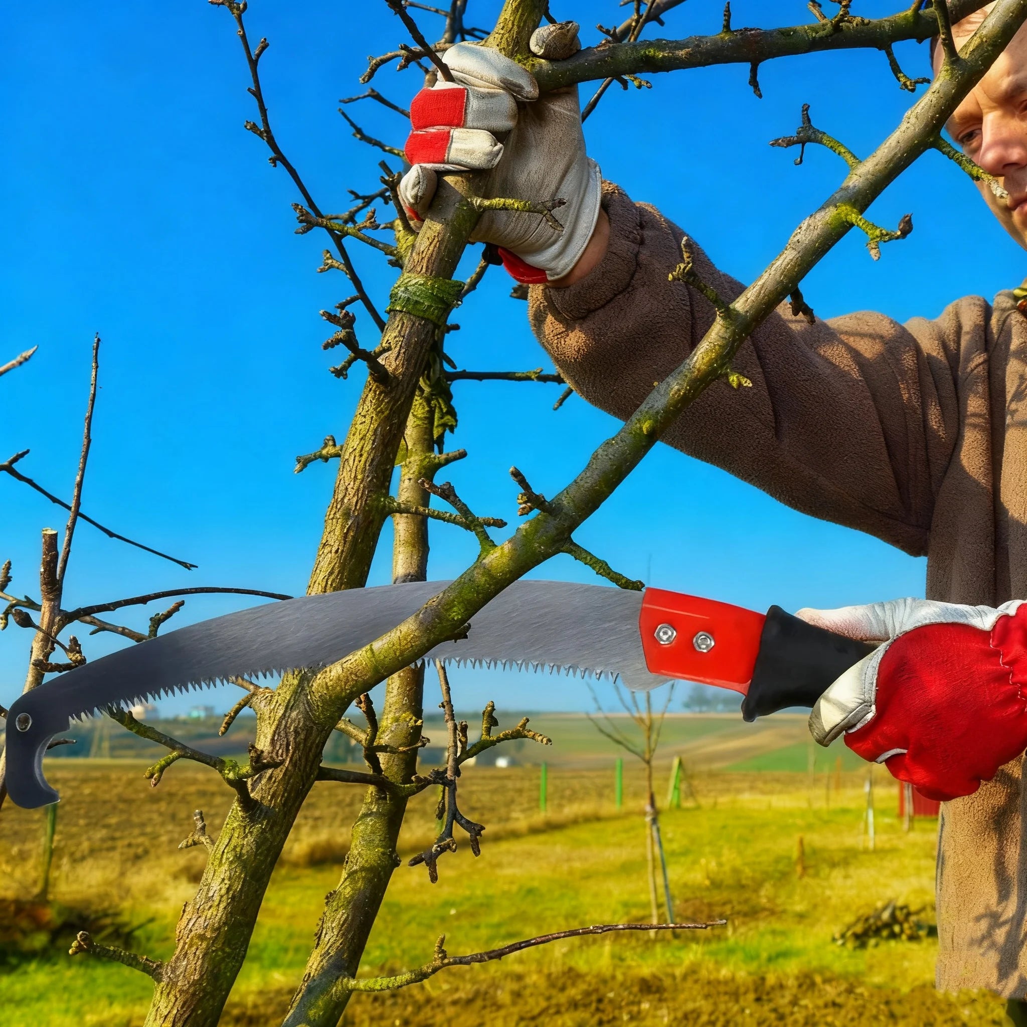 Verlängerte Doppelhaken-Luftsäge, multifunktionale Gartenastsäge, teleskopische Obstbaum-Astsäge, Garten-Schnittwerkzeug