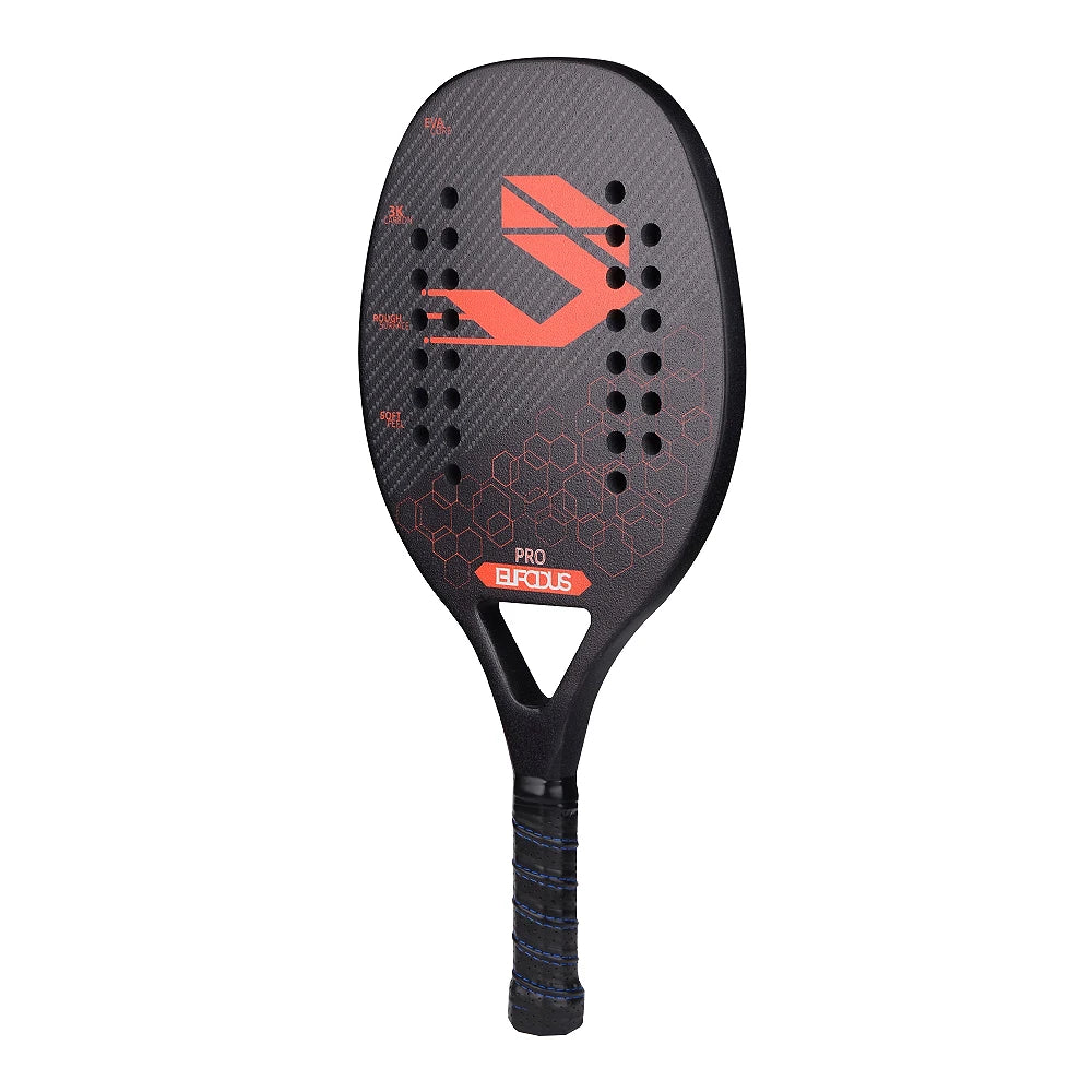 Vollcarbon 3K Faser Strandtennisschläger raue Oberfläche professioneller Schläger für Herren und Damen mit Schutzhülle