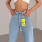 High Waist Straight Leg Jeans Große Größen Modische Frühling Herbst Lange Hosen Bequemer Freizeitstil Russische grenzüberschreitende Mode