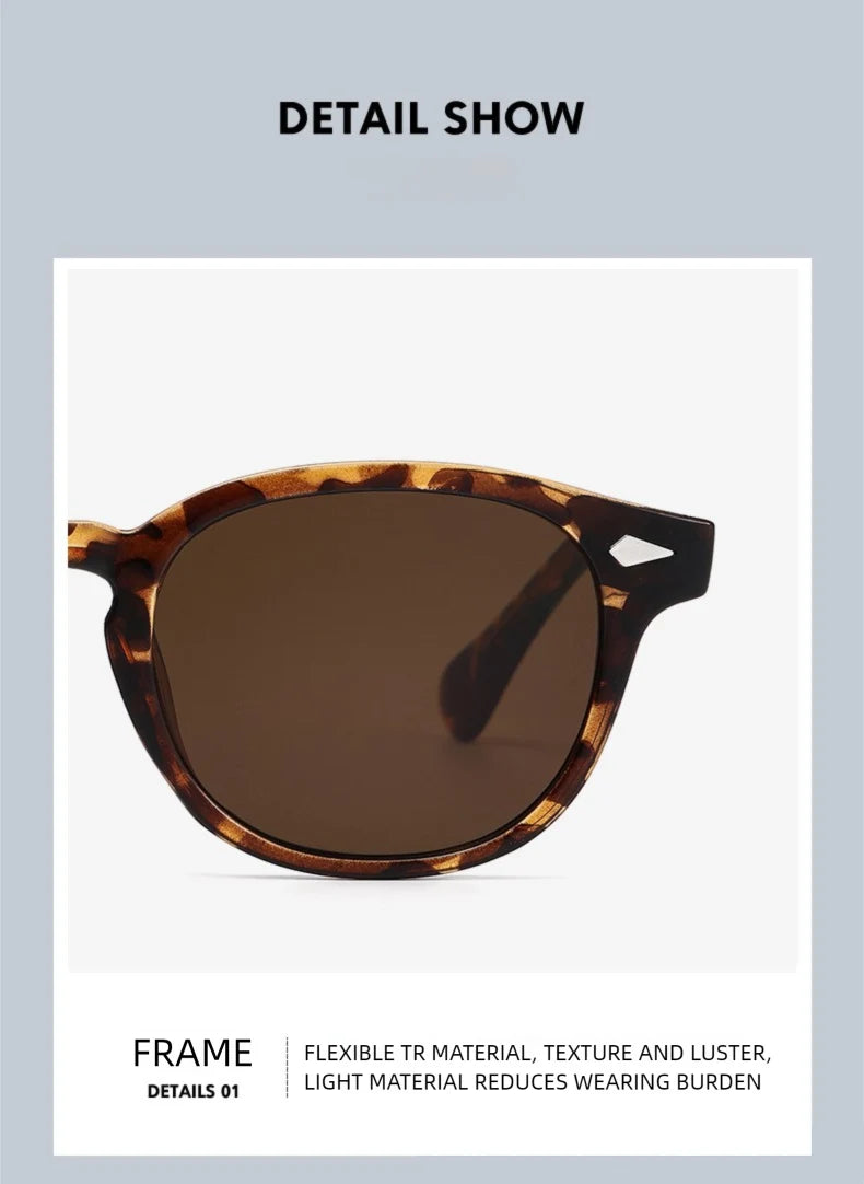 O-Q CLUB Retro Runde Herrensonnenbrille Damen Sonnenbrille Frau UV400 Lunette Zonnebril Dames Polarisierte Gläser Mann Brille Vintage