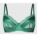 Sexy französisches Satin-Spitzen-Dessous-Set für Damen mit großer Oberweite, transparenter, schmaler Brustbereich, ultra-dünnes Sommer-BH-Set mit kleinen Cups, S-XL