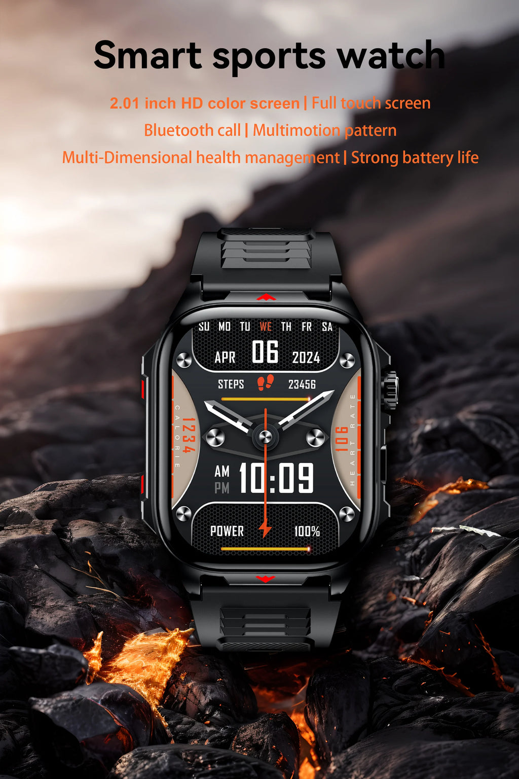 Elektronische Smartwatch BT-Anruf Herzfrequenzmesser Smartwatch Fitness Tracker Wasserdichte Sportuhren für Männer Frauen Android 2026