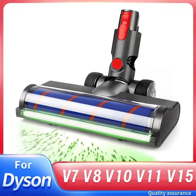 Bürstenkopf für Dyson V7 V8 V10 V11 V15 LED-Stauberkennung Bodenkopf Ersatz Staubsaugeraufsatz für Hartböden