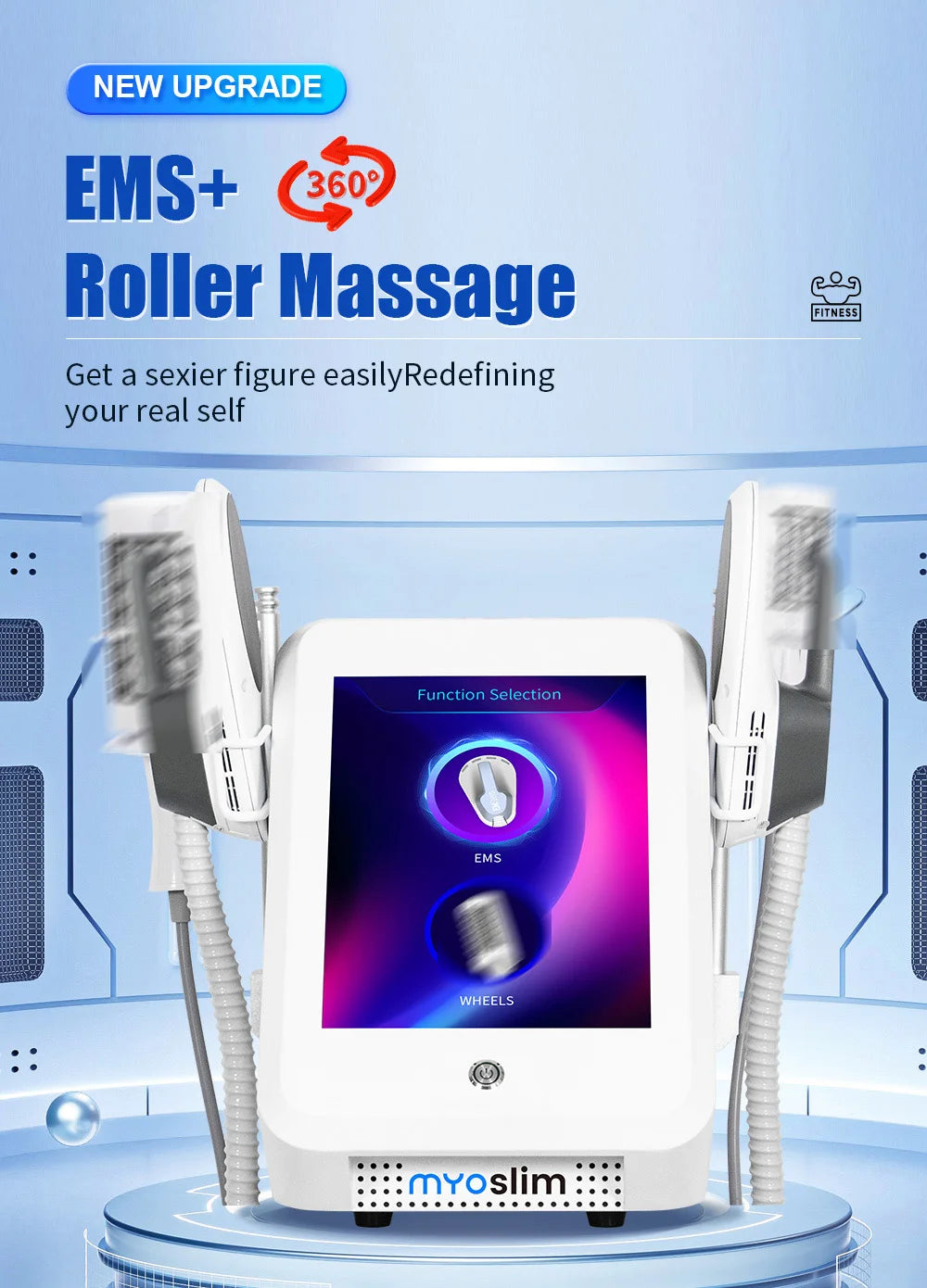 Neues Myoslim Desktop RF Körperformungsgerät Pro Rollenmassage Magnetische Schlankheits-EMS Fettreduzierung Gewichtsverlust Weißes Gerät