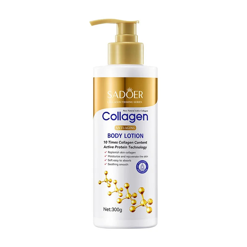 Kollagen Körperlotion zur Straffung & Hydratation – Intensive Feuchtigkeitspflege Anti-Aging-Haut für trockene, schlaffe Haut, Pflege 300g/Stück