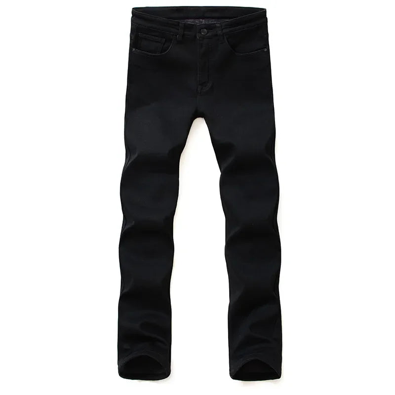 Frühling Herbst Herren Klassische Modemarke Jeans Homme Mann Weiche Stretch Schwarze Biker Maskulino Denim Hose Herrenhosen Overalls