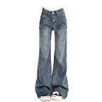Damen Jeans Schlaghose Freizeithose Figurformend Vintage Inspiriert Herbst High Waist Schlagjeans Damen Hose Schlaghose Jeans Y2K