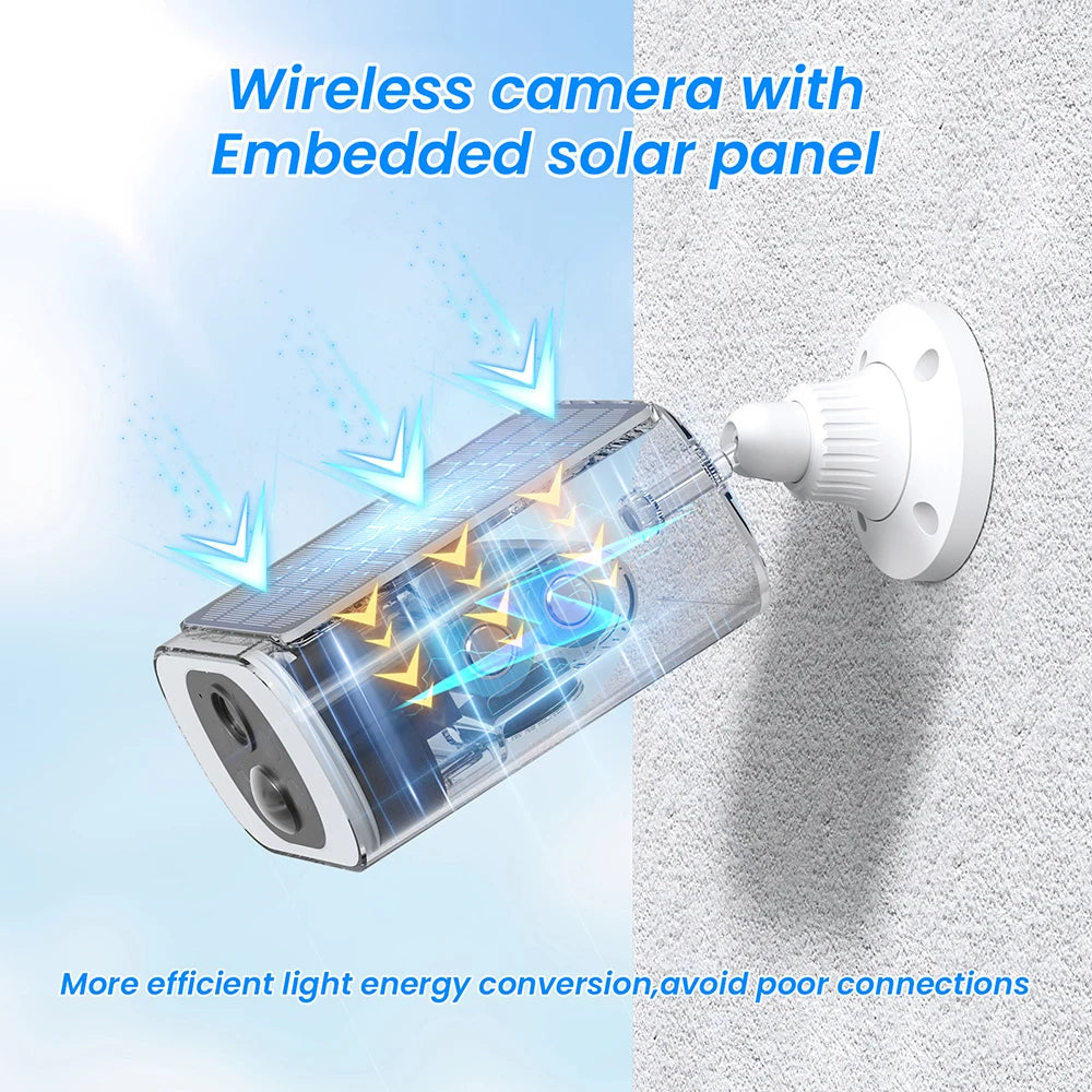 ANRAN 2K Solar-Überwachungskamera 3/5MP Outdoor Funk 2.4G WIFI Kamera Akku-Cam Flutlicht Farbe Nachtsicht NVR kann nicht hinzugefügt werden