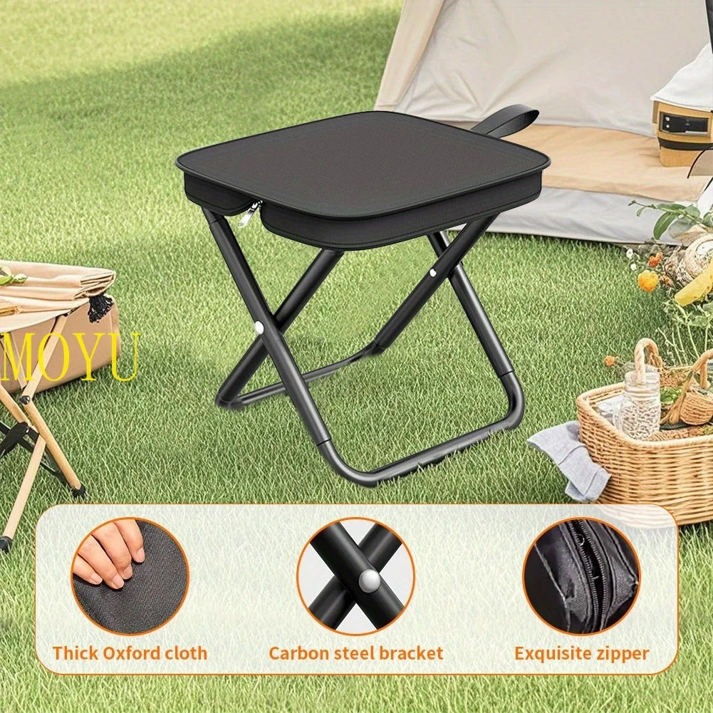 Tragbare Klapp-Angelausrüstung Leichtes Gestell aus Eisenlegierung Klappbare Outdoor Camping Picknickbank Handtasche Kompakter Robuster Hocker