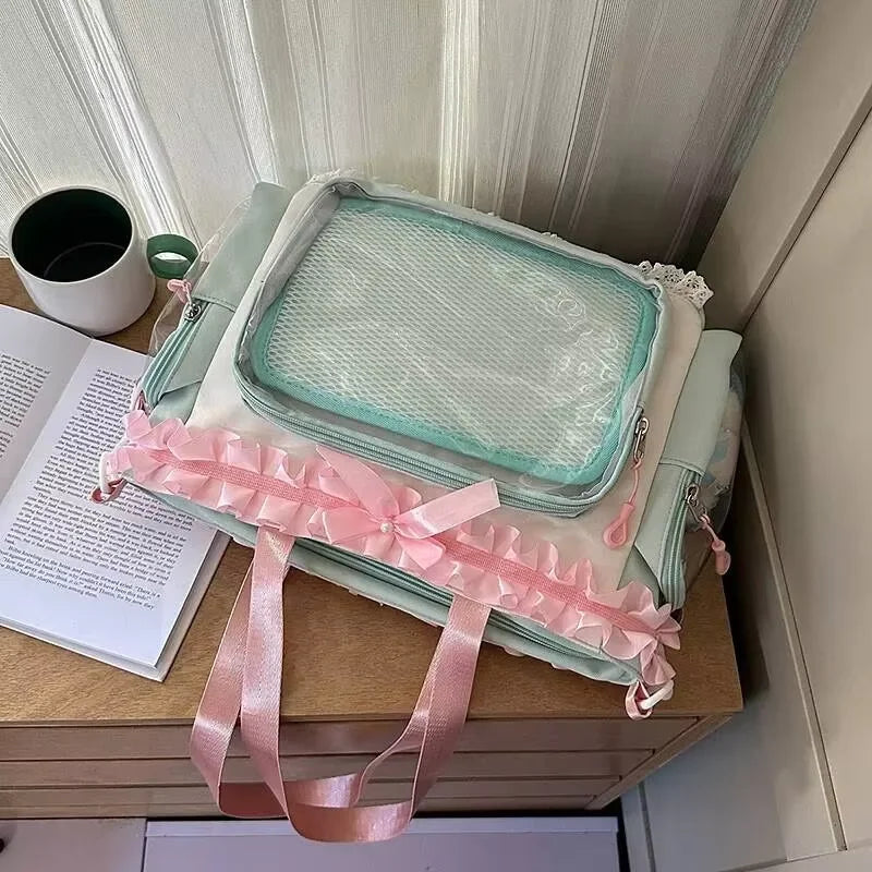 Neue Y2K Süße Japanische Ita Bag Lolita Mädchen Transparente Umhängetasche Große Kapazität Umhängetasche Lässige Tasche DIY Display Handtaschen