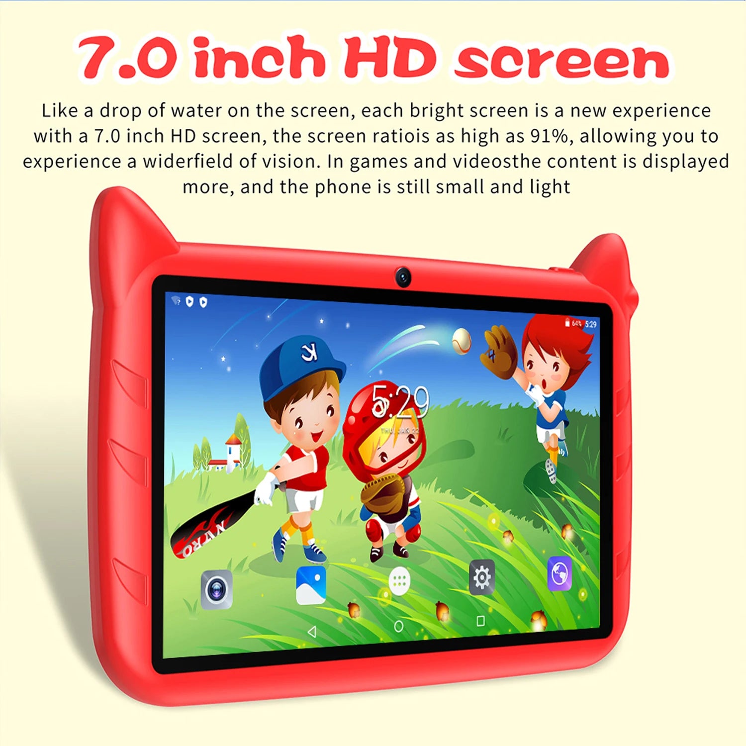Neue 7 Zoll 5G WiFi Kinder-Tablets Quad Core 4GB RAM 64GB ROM Dual Kameras Android 13.0 Lern-Tablet PC 4000mAh