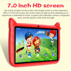 BDF Cartoon-Muster 7 Zoll Kinder-Tablet Quad Core 4GB RAM 64GB ROM Android 13 Google Lernspiele Tablets 4000mAh