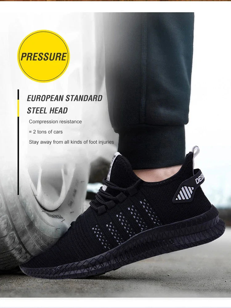 Arbeitssicherheitsschuhe Sommer Atmungsaktiv Herren Air Cushion Arbeitsschutzschuhe Anti-Durchstich Arbeitsschuhe Herren Stahlkappenschuhe