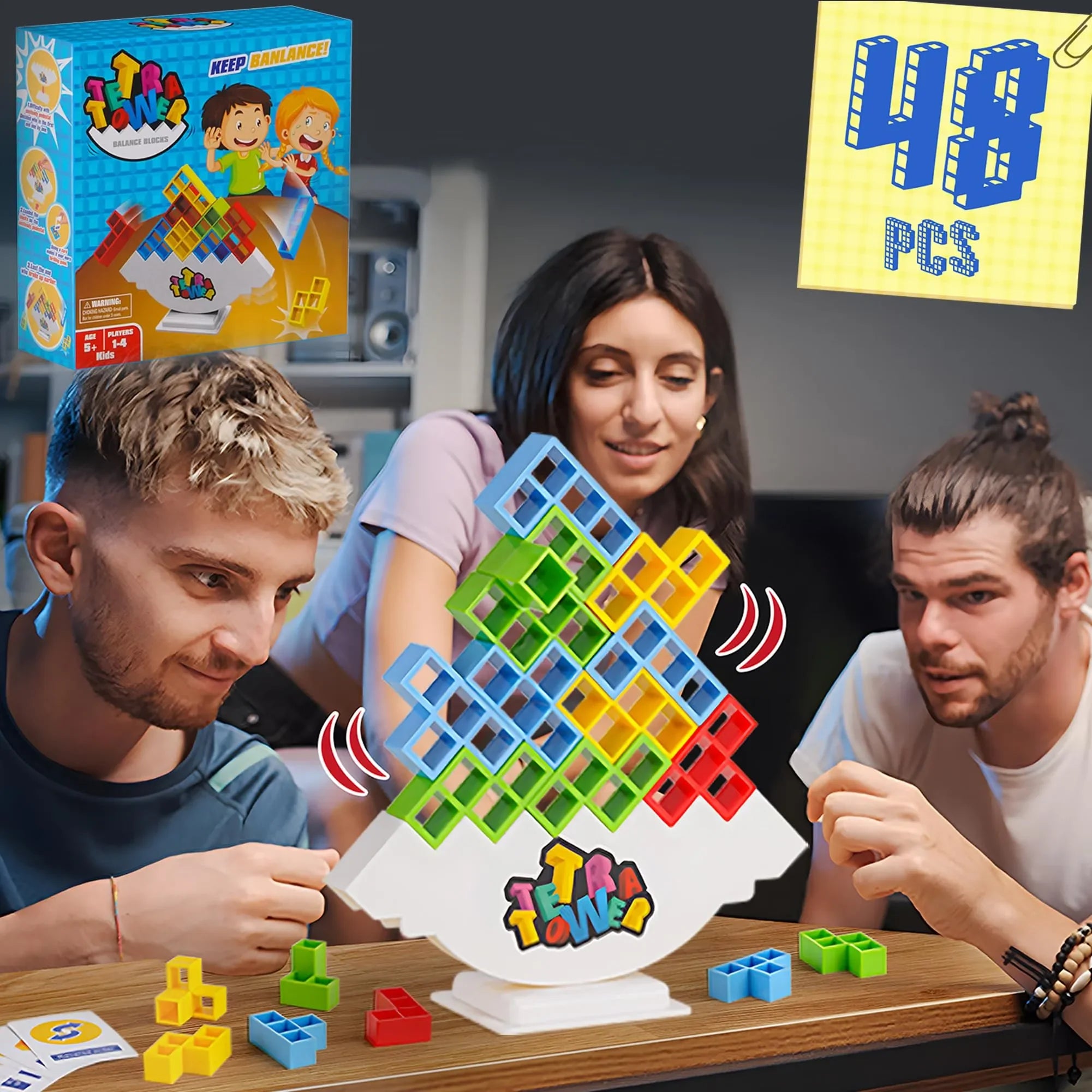 Puzzles Tetra Tower Lustiges Balance-Stapelspiel für Kinder, Erwachsene, Freunde, Teams, Wohnheime, Familien-Spieleabend, Partys, Geschenke