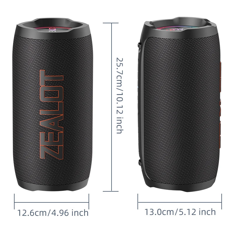 ZEALOT-S76 50W Tragbarer Super-Subwoofer Tragbarer Lautsprecher für Zuhause und Outdoor, wasserdichte Säule, Bluetooth-Lautsprecher, Soundbox