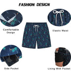 ESCATCH 2026 Neu eingetroffene Herren-Badeshorts mit Kompressionsfutter, 2-in-1-Druck, schnelltrocknend, Fitnessstudio, Sport, Herrenshorts mit Reißverschlusstaschen