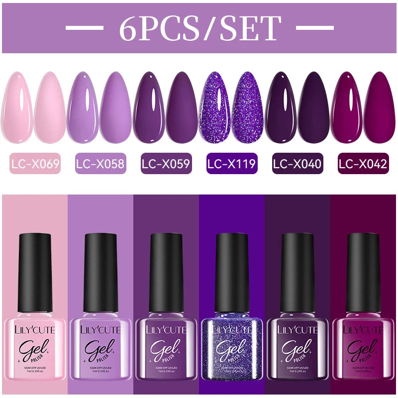 LILYCUTE Nagelgel-Politur-Set, Rosa Grün, Frühling, DIY-Nagelkunst-Design, lang anhaltend, Soak Off UV Gel, Maniküre, Malgel, Vernis-Kit
