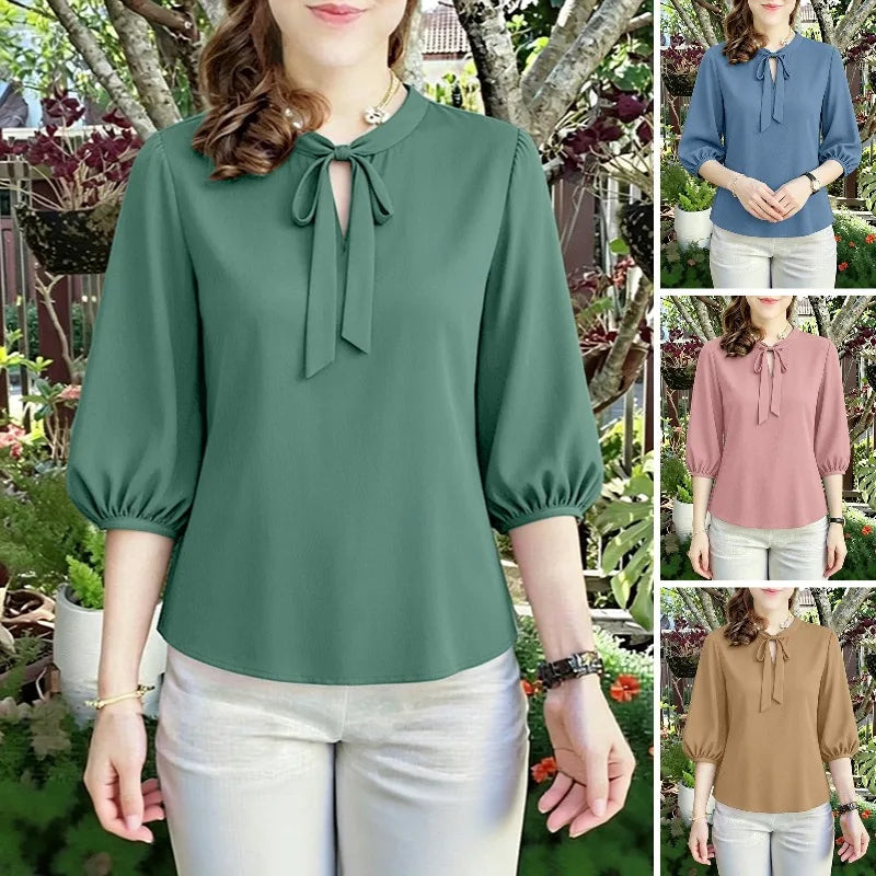 Summer Solid Color Blouse 2026 ZANZEA Women Tops Trend Casual O Neck Short Sleeve Blusas Female Elegant OL Work Shirt Mujer