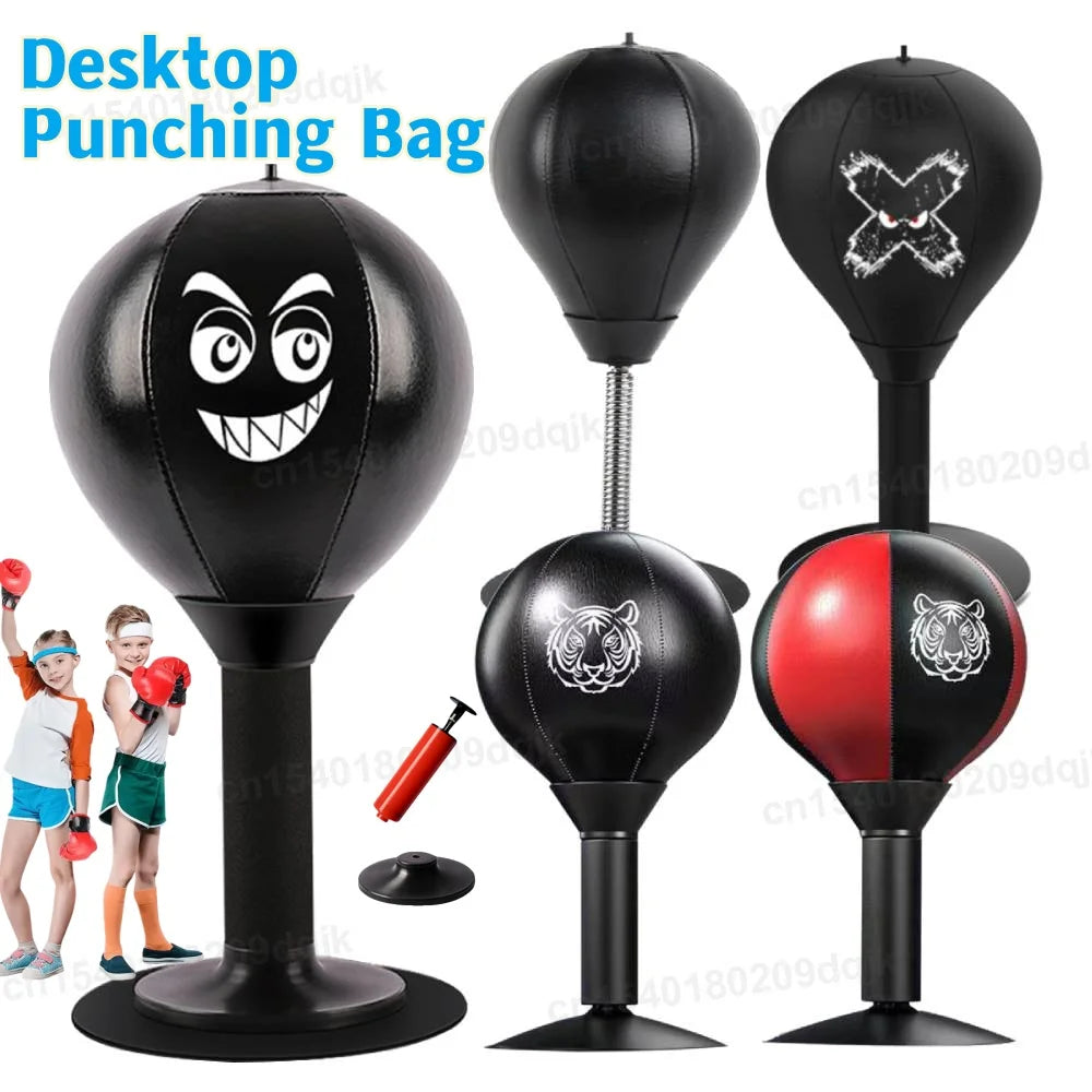 Desktop-Boxball mit Saugnapf, Tisch-Boxsack, Stressabbauer, Schreibtisch-Boxball, Stressabbau Hauptbild