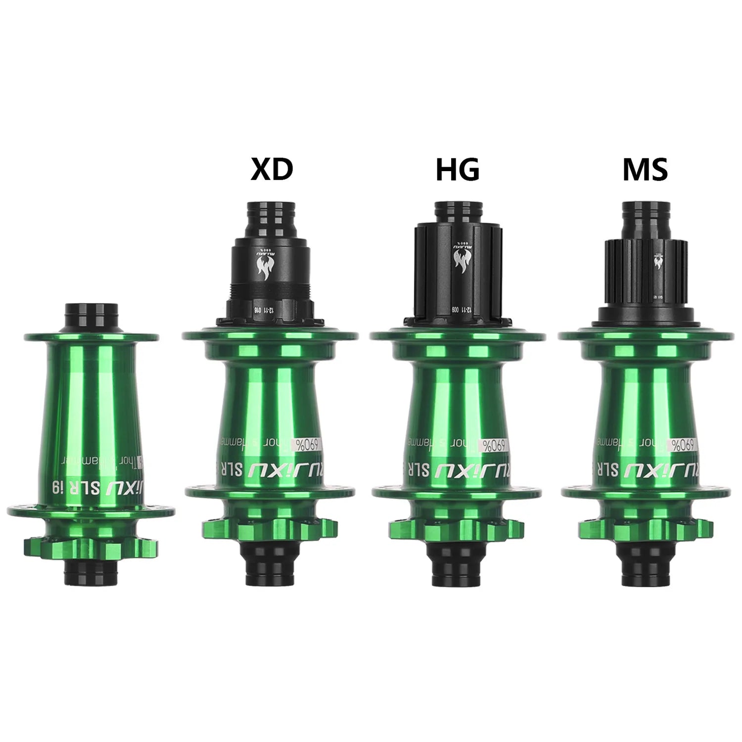 grün RUJIXU SLR I9 690 Click Nabe 7 Lager MTB Mountainbike Nabe Vorderrad Hinterrad 32 Loch QR TA BOOST Scheibenbremse Fahrrad MS/XD Naben