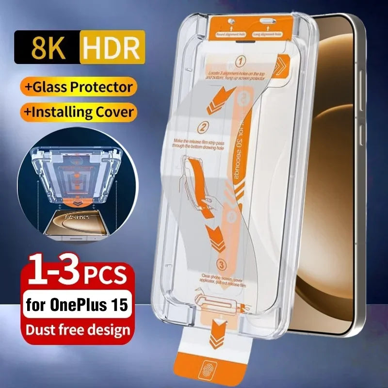 1-3er-Pack Einfach anzubringender Displayschutz für OnePlus 15 Staubfreies Panzerglas Anti-Kratz Schutzfolie für One Plus 15 Hauptbild