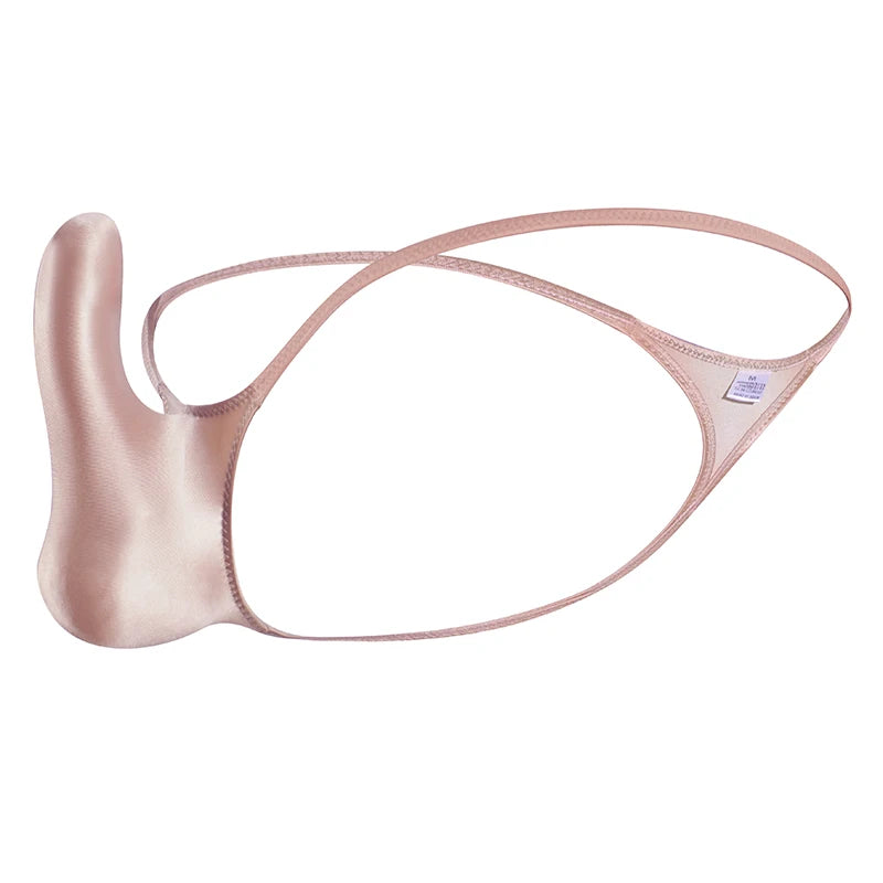 YAULAANG Sexy Herren Glanz Gay Unterwäsche Öliger G-String Tanga Glänzend niedrige Taille Hohe Elastizität Herren Dessous