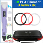 Kinder 3D-Stift 3D-Zeichnung Druckstift mit LCD-Bildschirm Netzteil 200M PLA Filament Spielzeug Kinder Weihnachten Geburtstag DIY Geschenk