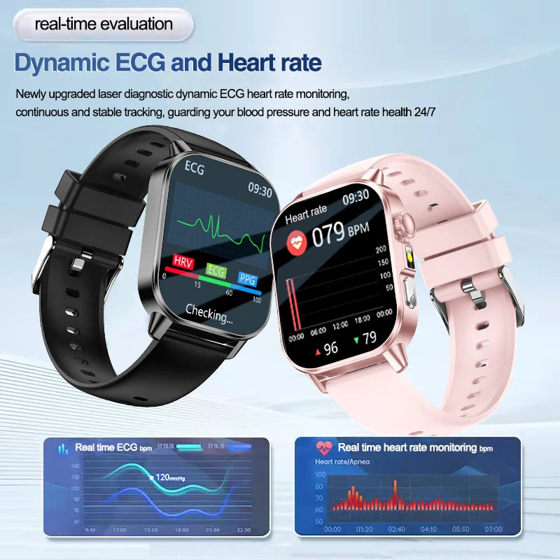 Neue Herren Smartwatch für präzise Gesundheitsdiagnose: EKG, Blutdruck, Blutsauerstoff, Blutfett, Harnsäure, Temperatur, Bluetooth-Anruf