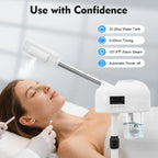 Professioneller Gesichtsbedampfer Nano-Ionen Ozon Heißdampf mit LCD-Bildschirm Höhenverstellbar für Salon Zuhause Spa Anti-Aging