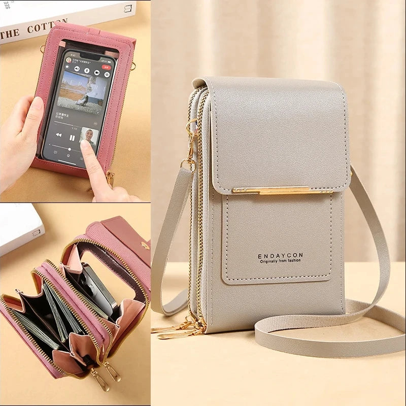Crazy Bag Fashion Touch Screen Lock Cell Phone Bag Women's Mobile Phone Card Holder Crossbody Shoulder Bag Hauptbild
