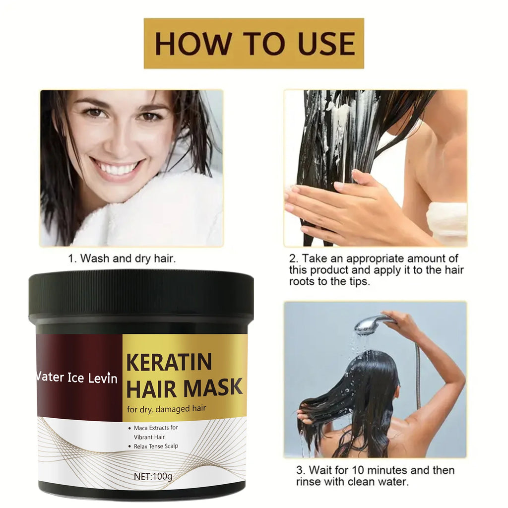 Magische Keratin-Haarmaske 5 Sekunden schnelle Reparatur geschädigtes krauses Haar weich glänzend glättend tief feuchtigkeitsspendende Haarpflege