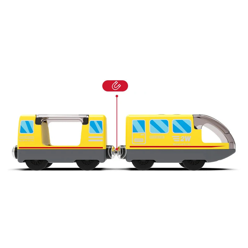 Kinder elektrische Eisenbahn Lokomotive Magnetischer Zug Waggon Diecast Slot Spielzeug Passend für Holzeisenbahn Gleis Spielzeug für Kinder Geschenk