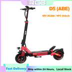 RCB NFC D5 ABE Ultra Electric Scooter for Adults ABE Certified 500W Motor 1600W Peak 27Ah Battery 110-130km Range 10 Inch Self-repairing Tires Double Brake Dual Suspension Turn Signals NFC APP