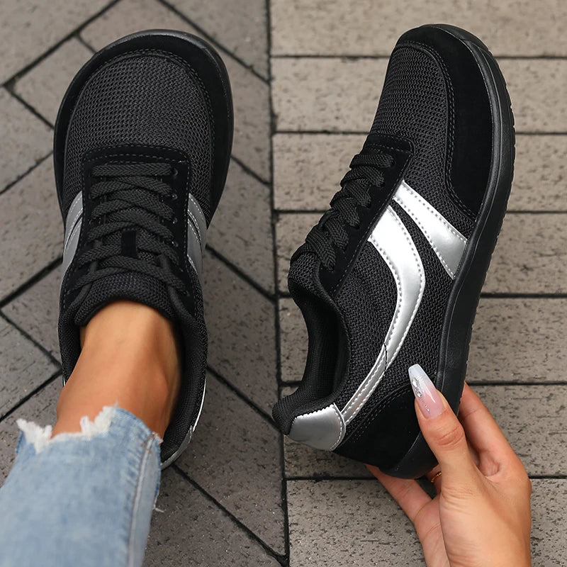 Damenschuhe Sneaker Weite Zehe Barfuß Casual Weiter Leisten Modische Leinwand Schwarz Flache Board-Schuhe Atmungsaktives Mesh Herrenschuhe Hauptbild