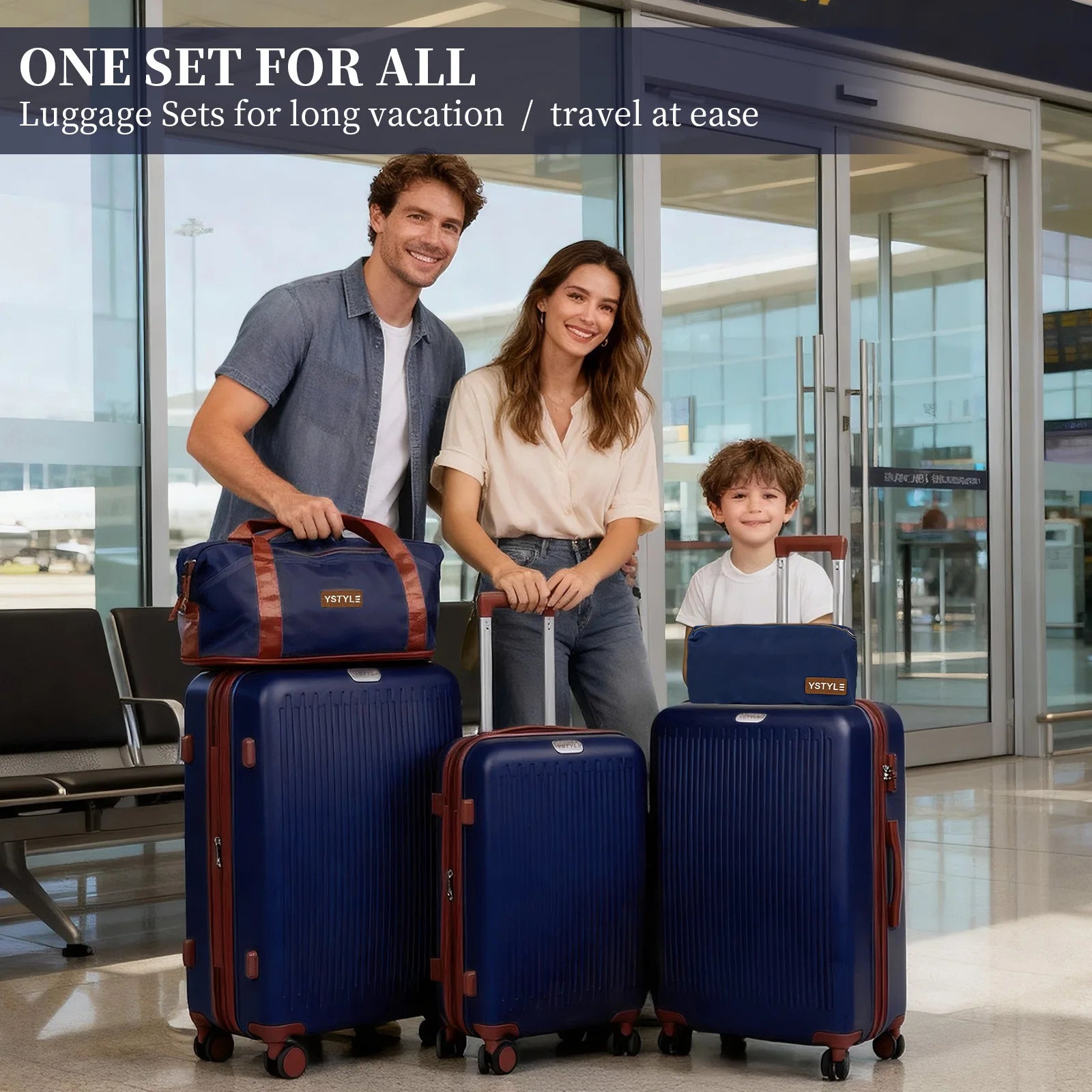 Premium Verdickter 5-teiliger Koffersatz, 20/24/28 Zoll Trolley-Koffer ausgestattet mit 360° drehbaren Rollen & Sicherheitsschloss, Robuster Mehrgrößenkoffer für Geschäfts- & Alltagsreisen