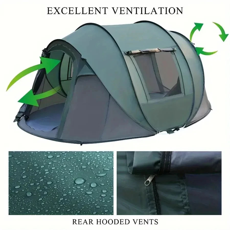 5-8 Personen Schnellaufbau-Wurfzelt wasserdichtes Campingbootzelt Outdoor-Zelt vollautomatisch Pop-Up