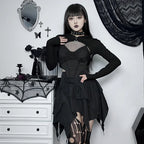 Sommer-Fashion Kurze Röcke Neue sexy Damen Gothic Punk Irreguläre Röcke Einfarbig Tunnelzug zum Binden Geraffte Rüschen Minirock