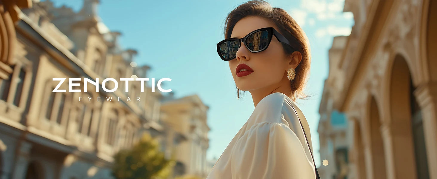 ZENOTTIC Polarisierte Sonnenbrille Damen Cat-Eye: Trendige Cateye Sonnenbrille für Damen - Süße Sonnenbrille UV400 Schutz
