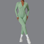 Damen-Trainingsanzug Fitness-Workout Sportkleidung Outfit Reißverschluss-Jumpsuit Yoga Fitness Overall Set Offene Rücken Bodysuits Anzug für Damen