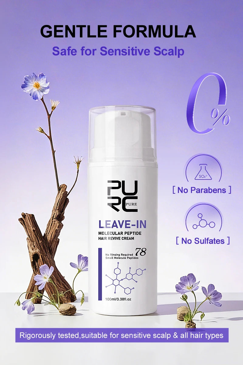 PURC Keratin Haarkur Leave-In Haarmaske Glättung Reparatur Geschädigtes Frizz Glattes Glänzendes Haar Creme Haarpflegeprodukte