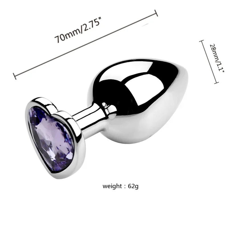 Metall-Analdildo für Frauen, Männer, Paare, Butt Plug, Arsch-Spielzeug, Erwachsenenspiel, Masturbator, Anal S/M/L, Diamant-Sexspielzeug für Erwachsenenprodukte