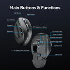 Vention Kabellose Bluetooth 5.1 Maus USB 2.4G Dual-Mode Ergonomische 4000 DPI Stille 6-Tasten-Maus für MacBook Tablet Laptop PC Mäuse