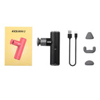 KiCA Mini 2 Faszienpistole 4 Gänge Aluminium Tragbar 3000 U/min Tiefen-Hochgeschwindigkeit 3 Massageköpfe Pistole für Sport, 195g