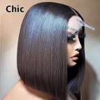 260 % Dichte Echtes HD 5x5 Lace Closure Perücken Super Double Drawn Vietnamesisches Echthaar Kurze BOB Perücke Klebstofffreie Pre-Plucked Lace Perücke
