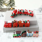 Weihnachten Kunststoffe Zug Spielzeug Mini Zug Deko-Set für Weihnachtsfeier Weihnachtszug Ornament Lustiges Geschenk Heimdekoration