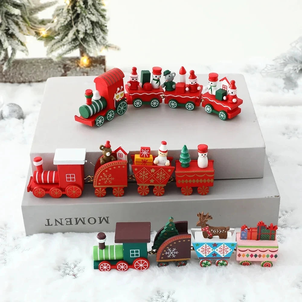 Weihnachten Kunststoffe Zug Spielzeug Mini Zug Deko-Set für Weihnachtsfeier Weihnachtszug Ornament Lustiges Geschenk Heimdekoration