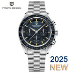 Neue PAGANI DESIGN Moon Men Uhr Retro-Luxus-Quarzuhren für Herren Edelstahl Sport wasserdicht Chronograph Herren+Mit BOX