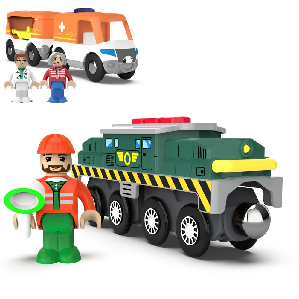 Kinder elektrische Eisenbahn Lokomotive Magnetischer Zug Waggon Diecast Slot Spielzeug Passend für Holzeisenbahn Gleis Spielzeug für Kinder Geschenk