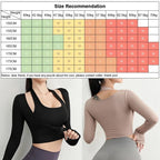 Cloud Rise Damen Yoga-Shirts Sport-Trainings-T-Shirt Sexy Mädchen Langarm-Bluse Fitnessstudio Fitness Crop Top Herbst Winter Sportbekleidung