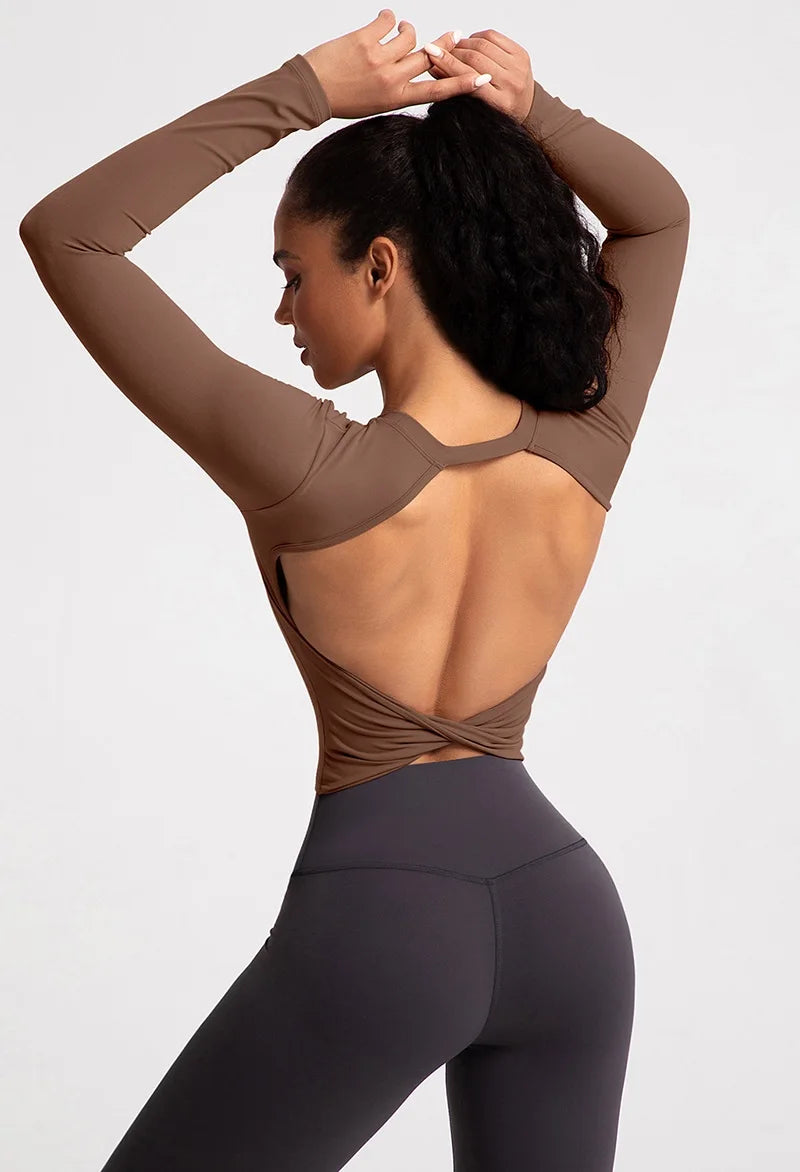 Cloud Hide Black Beauty Back Yoga Shirts Damen Langarmbluse Übergröße Sport Gym Fitness Top Laufshirt Workout Shirt